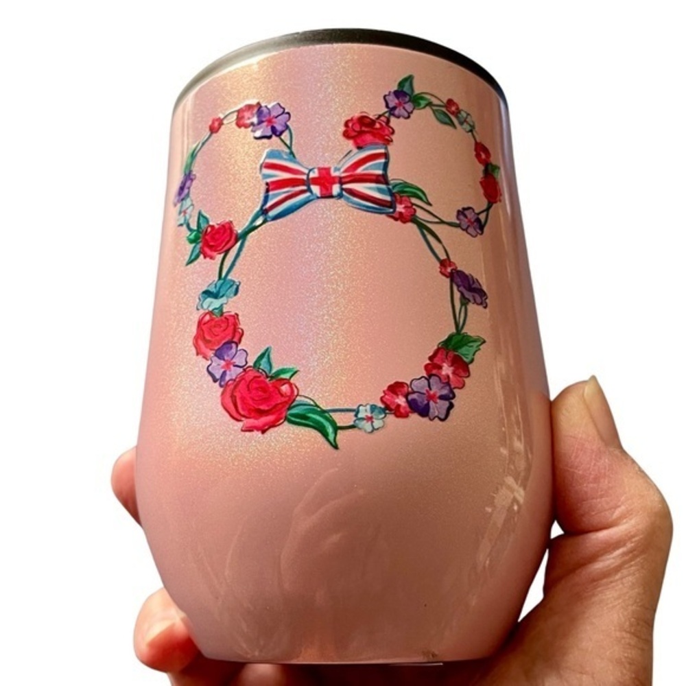 Disney Parks Minnie Mouse United Kingdom Epcot Metal Tumbler Cup New
